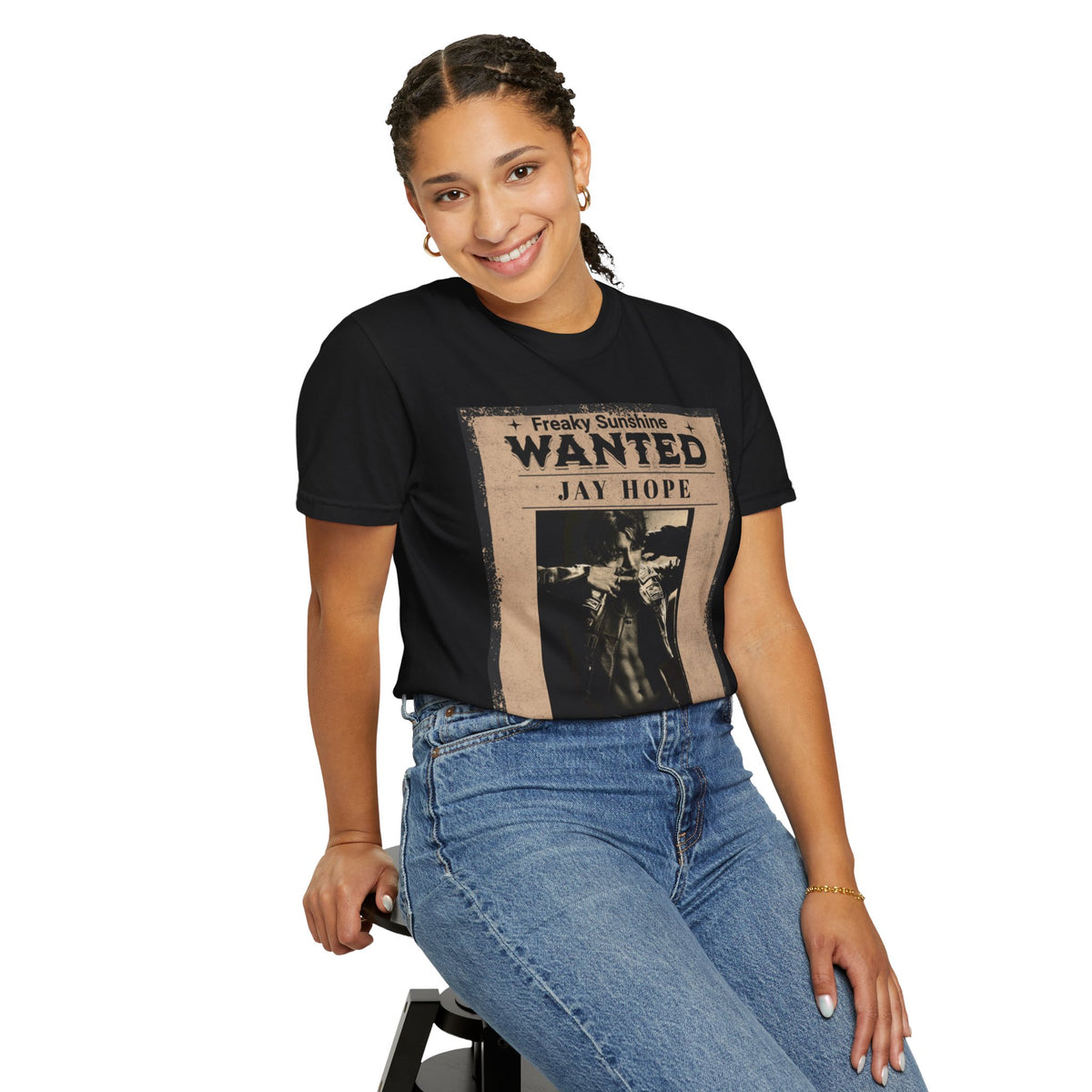 Wanted Poster Graphic T-Shirt — "Freaky Sunshine: Jay Hope" Vintage Style