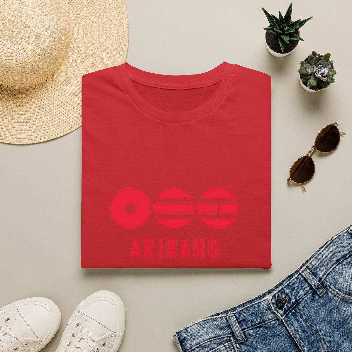 Arirang BTS T-Shirt — Retro Red Logo Tee