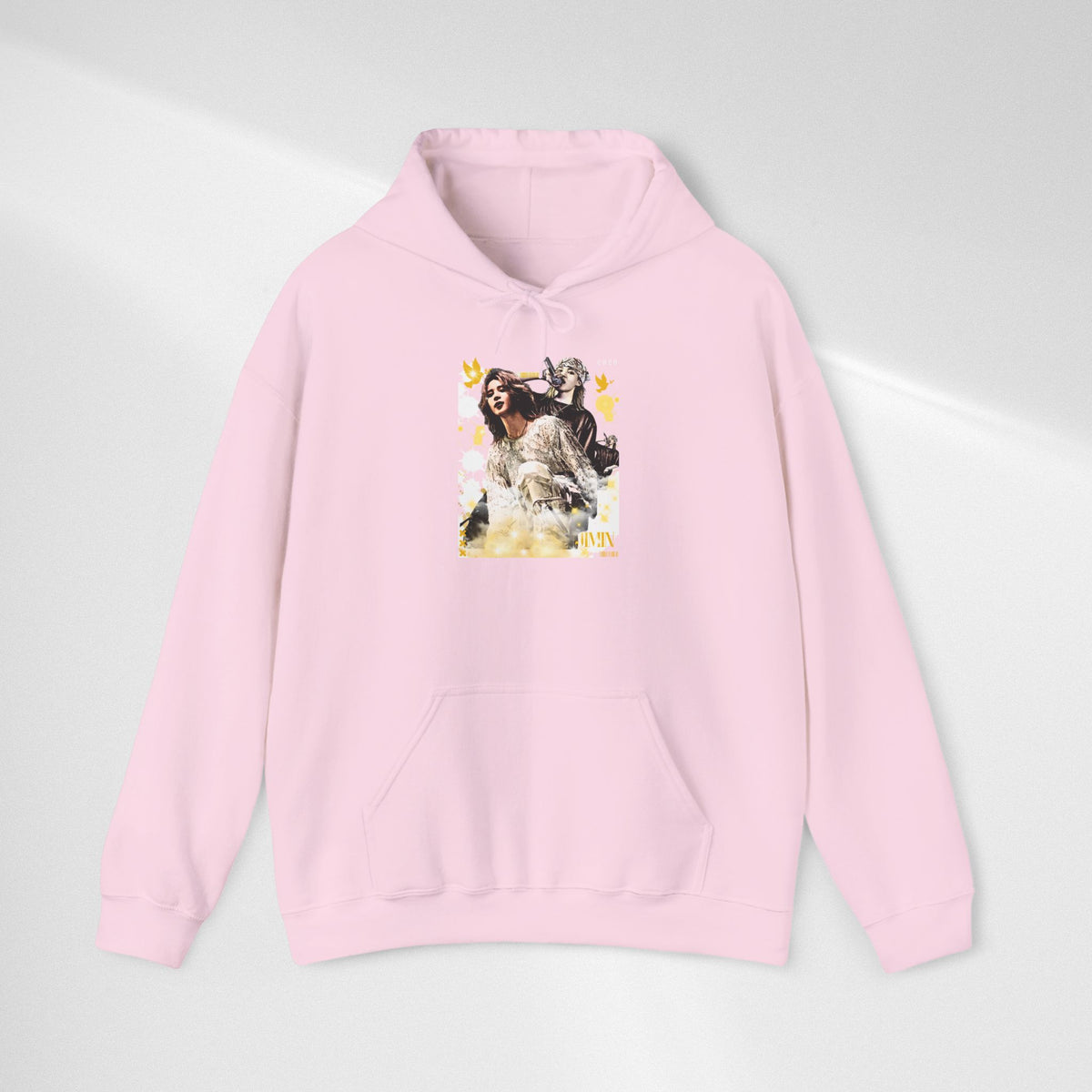 Jimin 95 Hoodie — K-Pop Fan Pullover with Photo Collage Front & Graphic Back