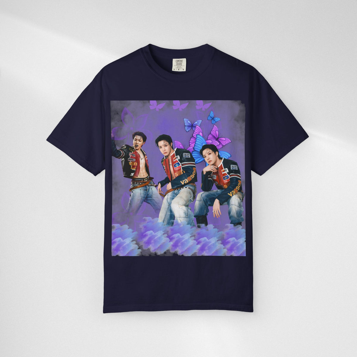JHOPE Graphic T-Shirt — Purple Floral Portrait Tee