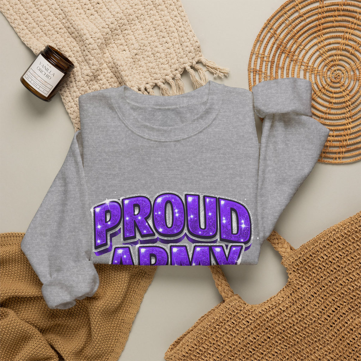 Proud Army Crewneck Sweatshirt — Support Pullover