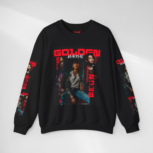 Jungkook Graphic Crewneck Sweatshirt — "GOLDEN"  Inspired Photo Print