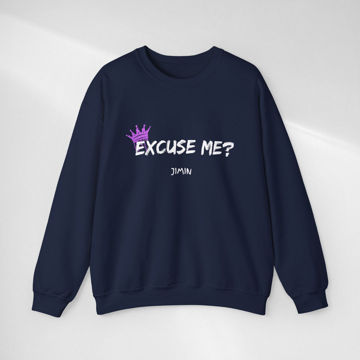 Jimin Excuse me? Purple Crown Crewneck Sweatshirt