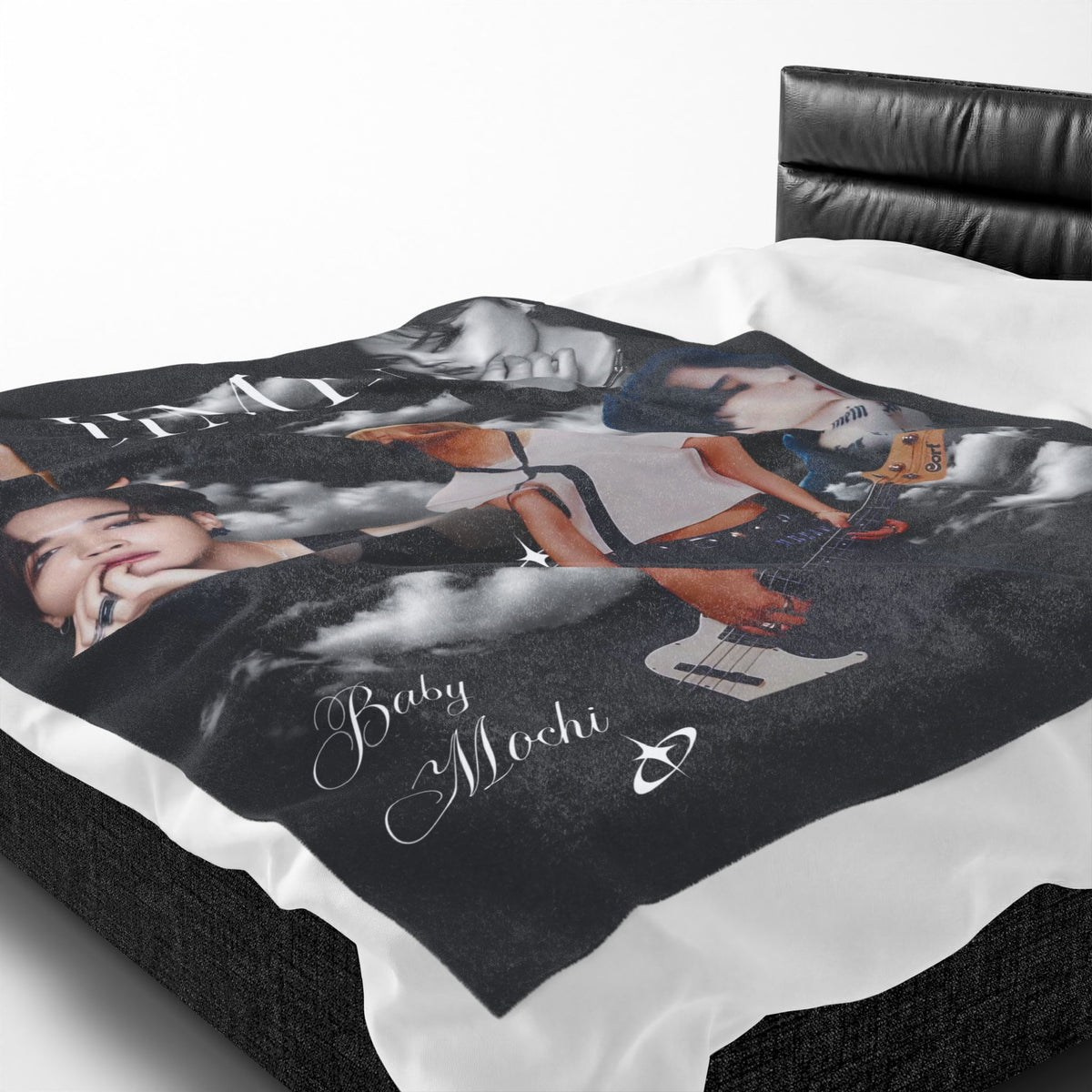 Velveteen Plush Blanket — Jimin Photo Collage Fleece Throw