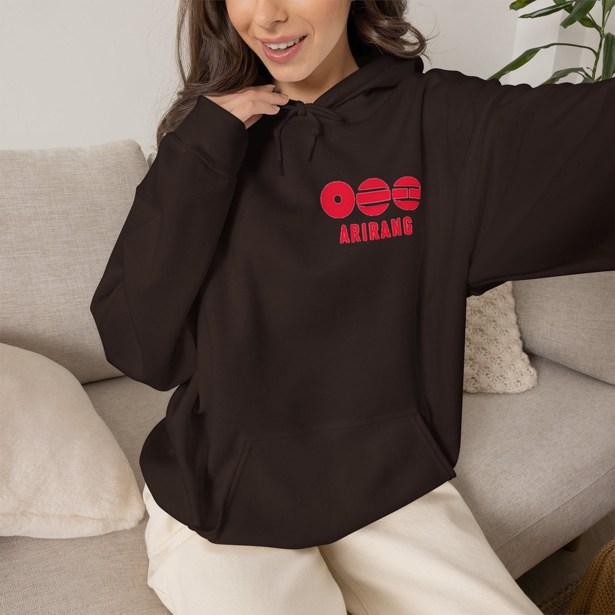 Arirang Logo Hoodie — Minimal BTS Inspired White Pullover