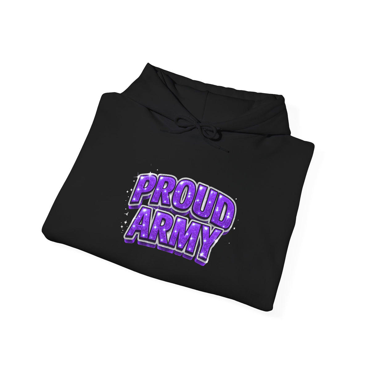 Proud Army Hoodie — Bold Purple Graphic  Pullover