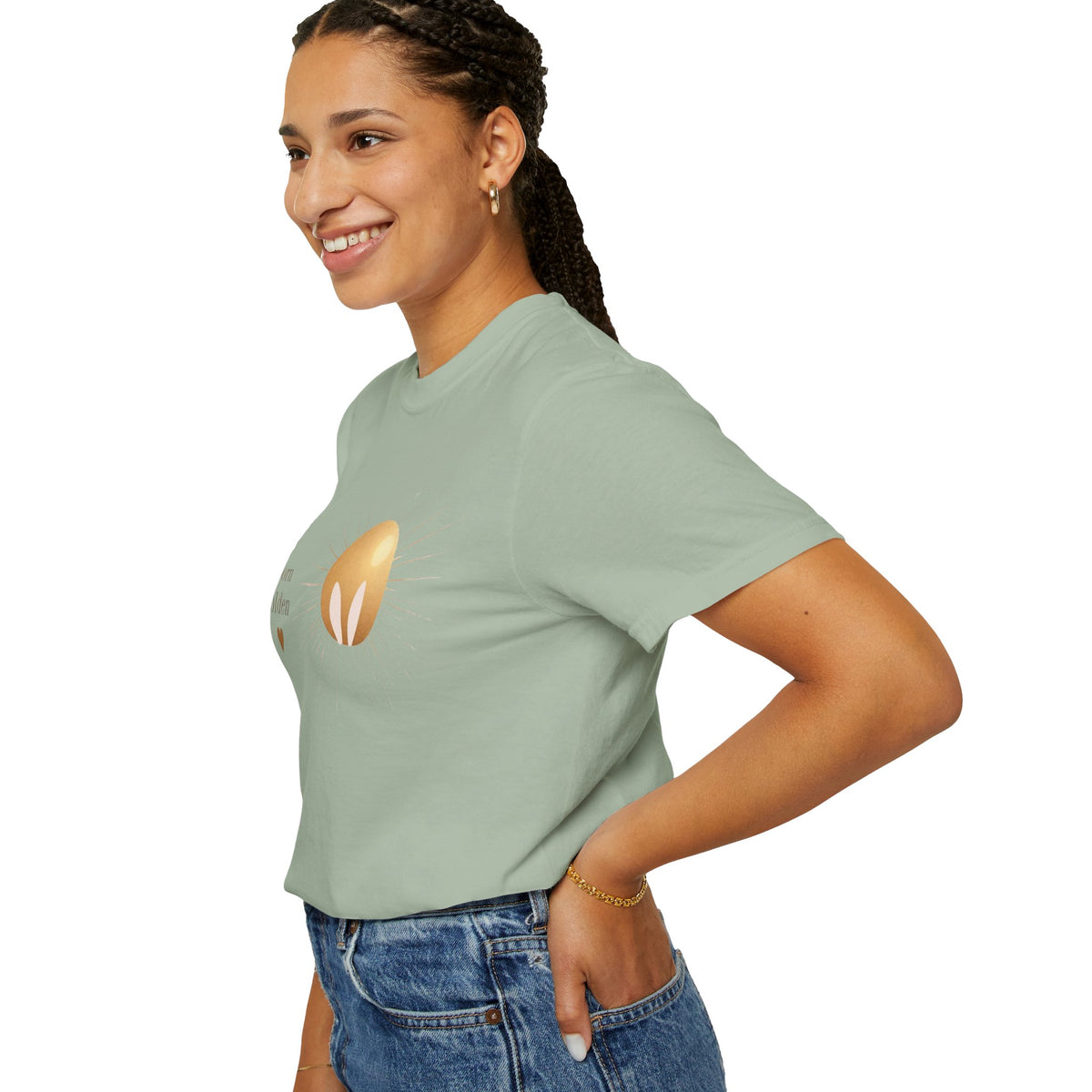 JK Born Golden Tee — Minimal Sun Badge Graphic T-Shirt