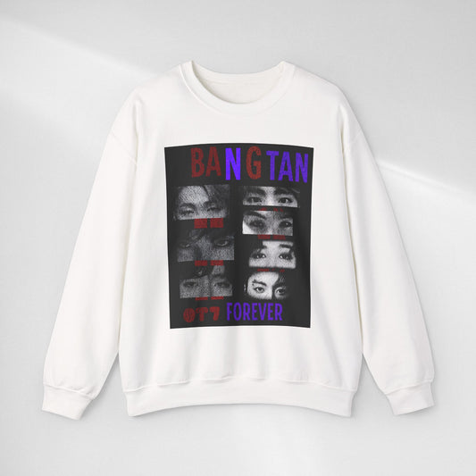 Bangtan Eyes Graphic Sweatshirt — K-Pop Fan Crewneck ("BANGTAN 07 FOREVER")