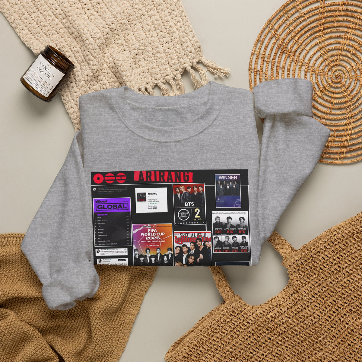Collage Graphic Sweatshirt — BTS Moments Photo Montage Crewneck