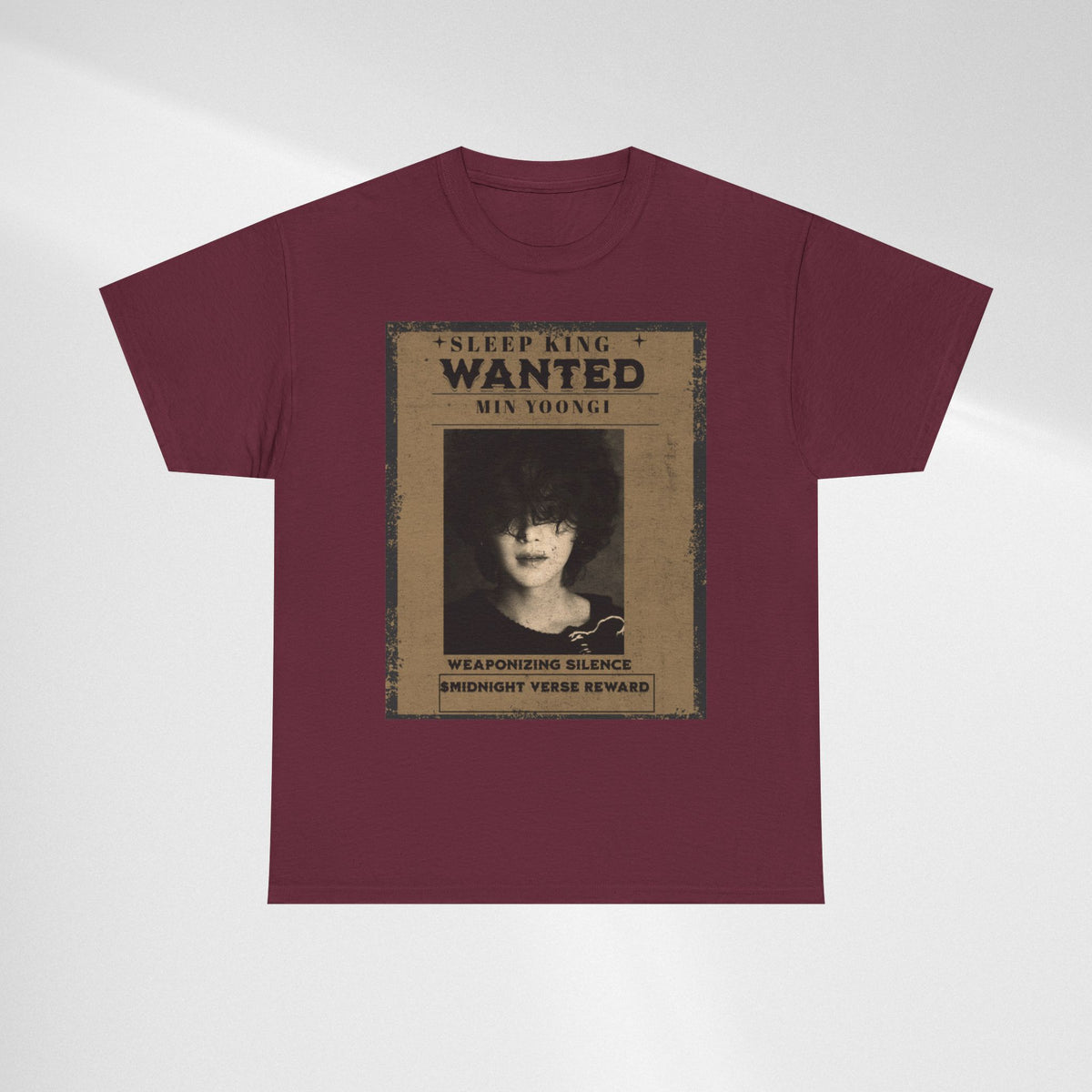 Suga Wanted Poster T-Shirt — "Sleep King Wanted" Vintage Horror Graphic Tee