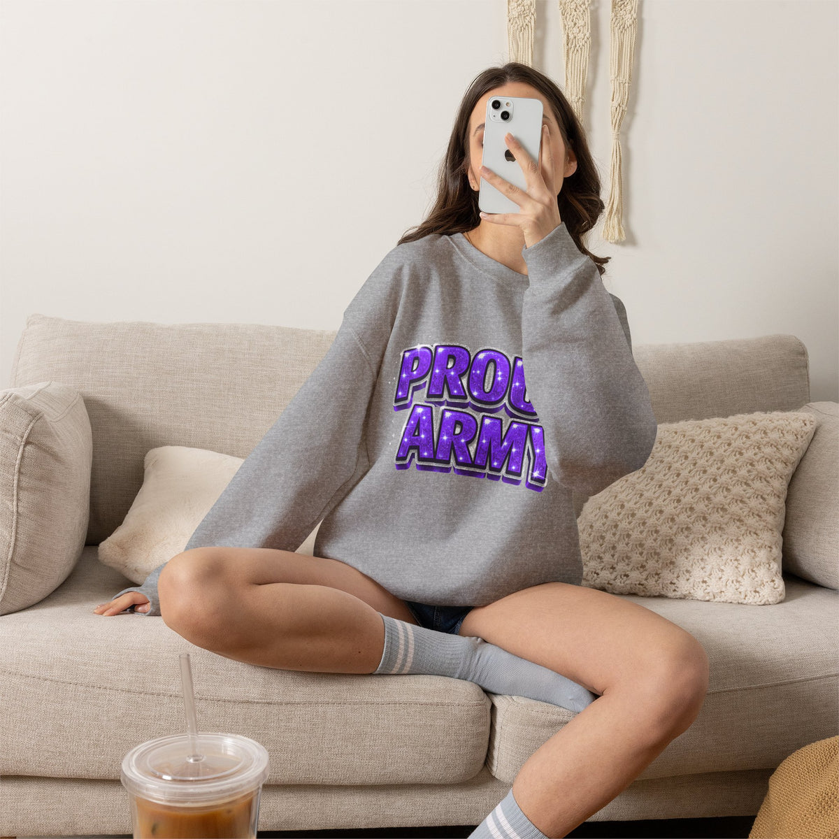 Proud Army Crewneck Sweatshirt — Support Pullover