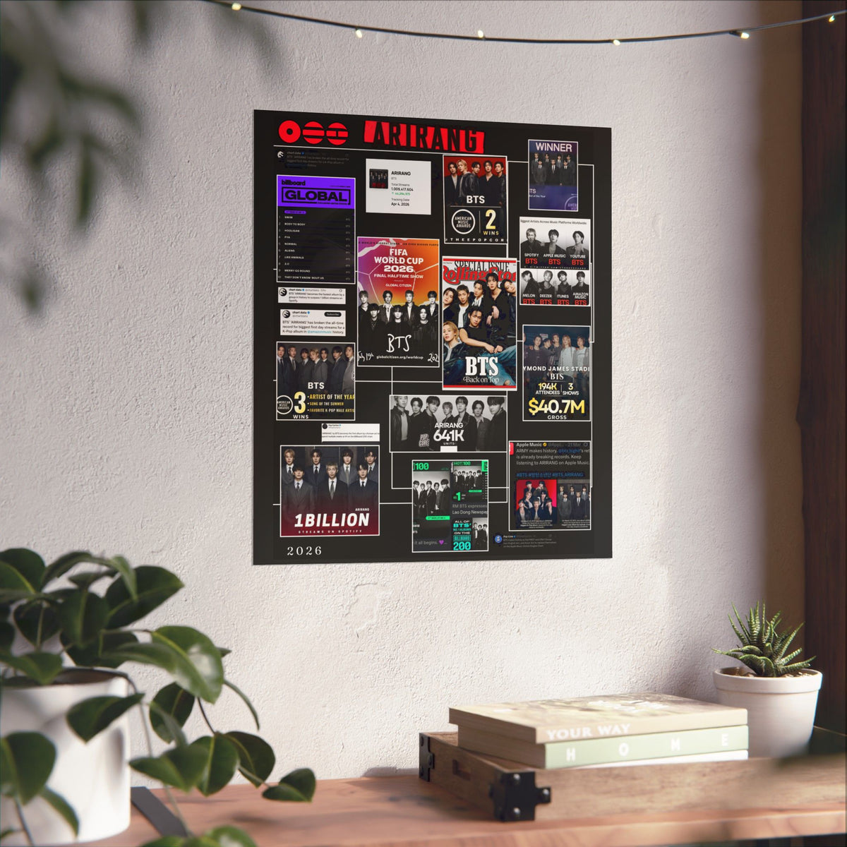 BTS Collage Matte Poster — Vertical BTS Achievement Poster (2026 Highlights)