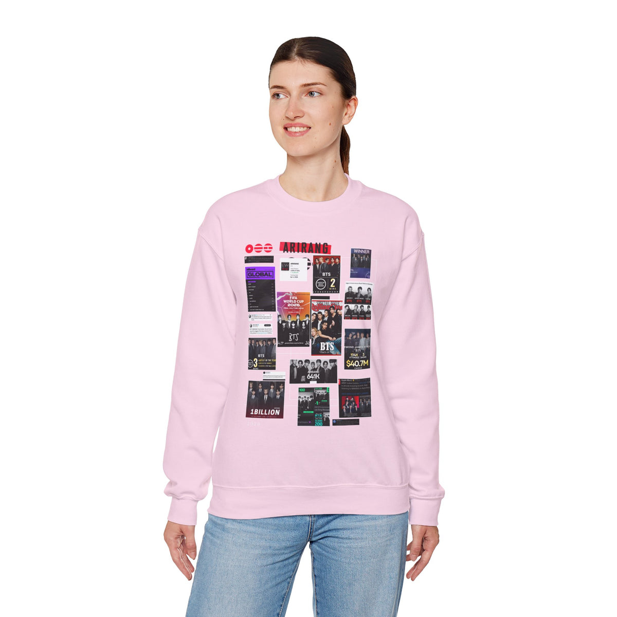 BTS Collage Graphic Crewneck Sweatshirt — Music Poster Design