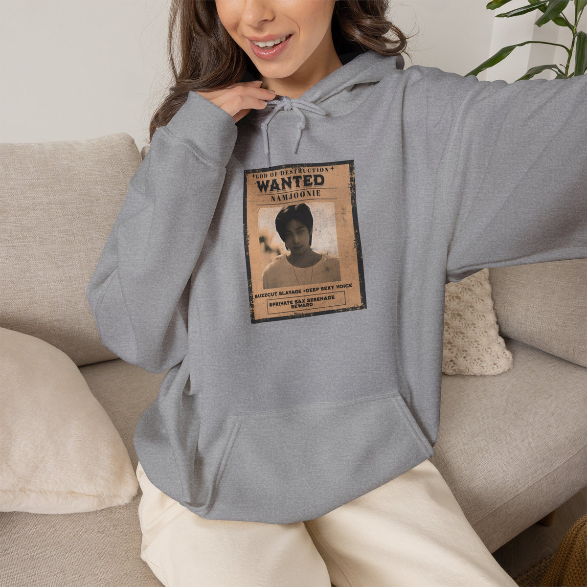 Wanted Namjoon Poster Hoodie — Vintage Photograph Graphic Sweatshirt