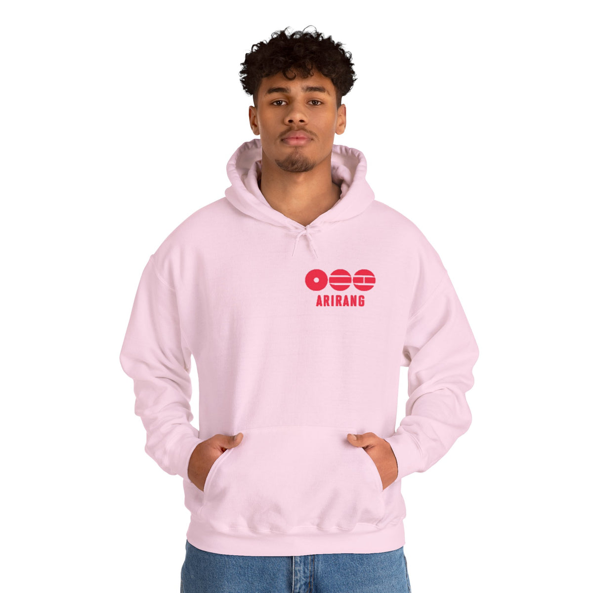Arirang Logo Hoodie — Minimal BTS Inspired White Pullover
