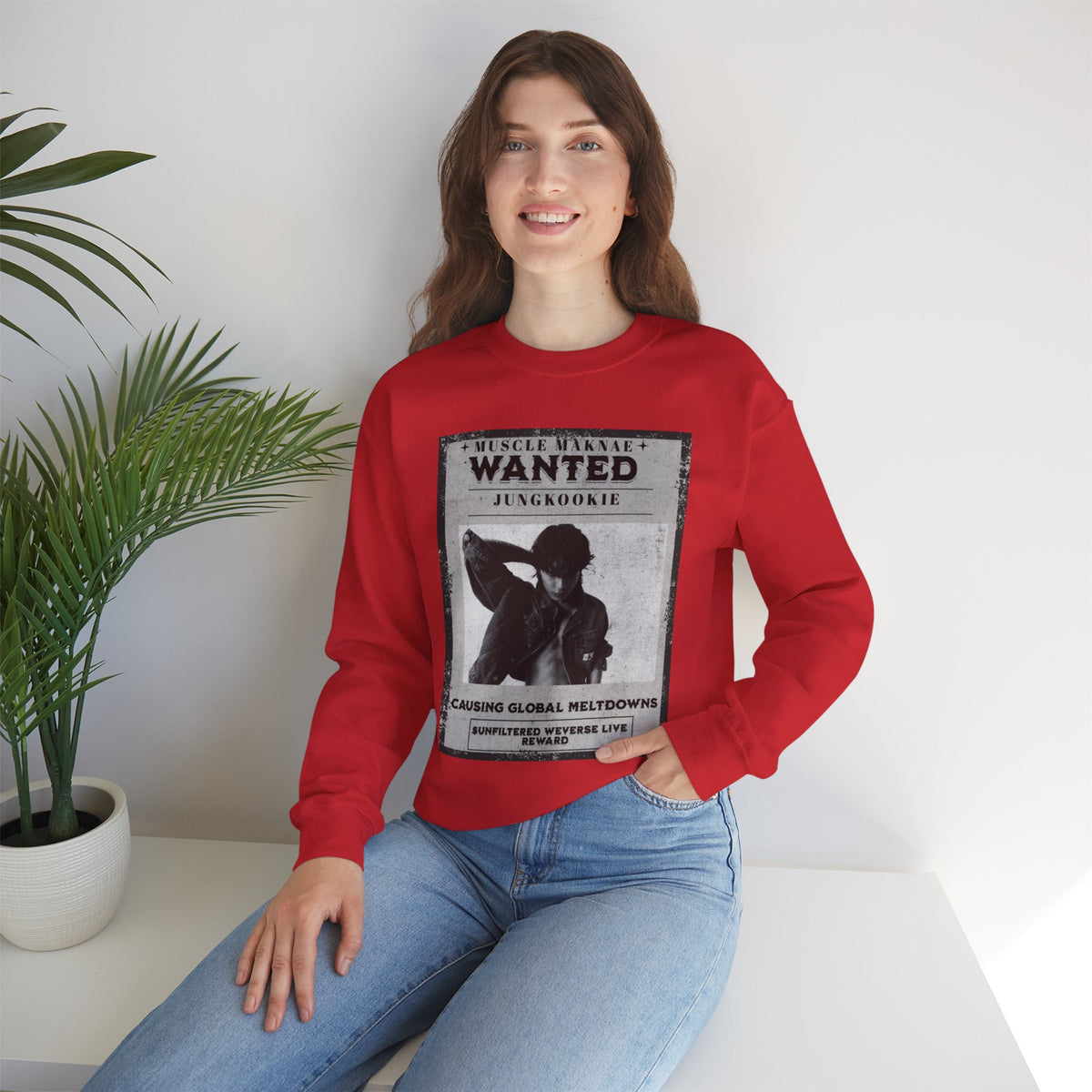 Wanted Poster Crewneck Sweatshirt — Vintage 'Wanted' Graphic Pullover