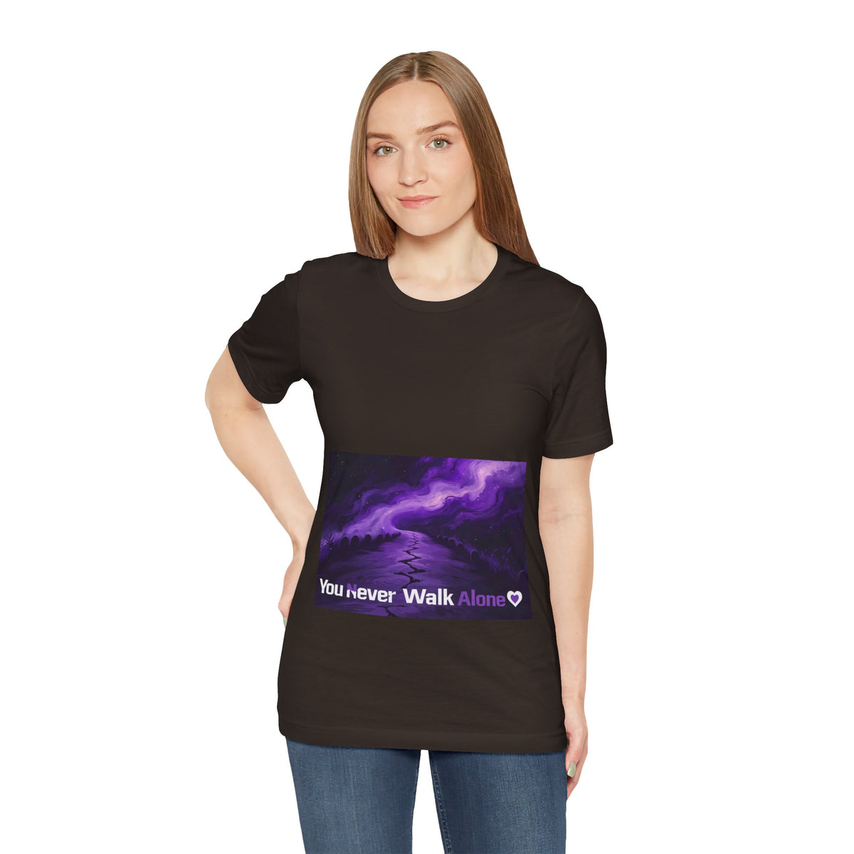 You Never Walk Alone Tee — Purple Nebula Graphic T-Shirt