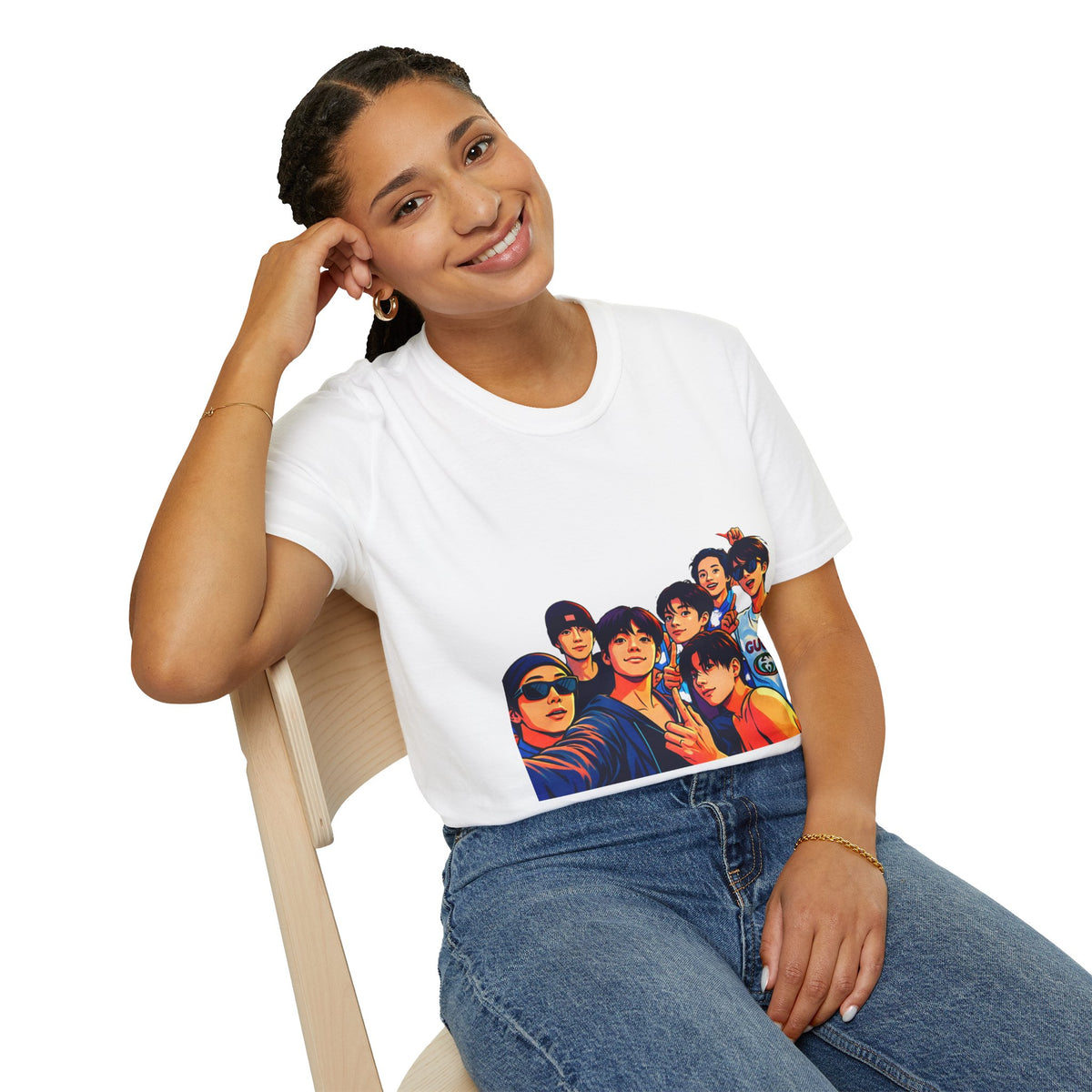 BTS K-Pop Group Photo T-Shirt — Colorful Band Portrait Tee
