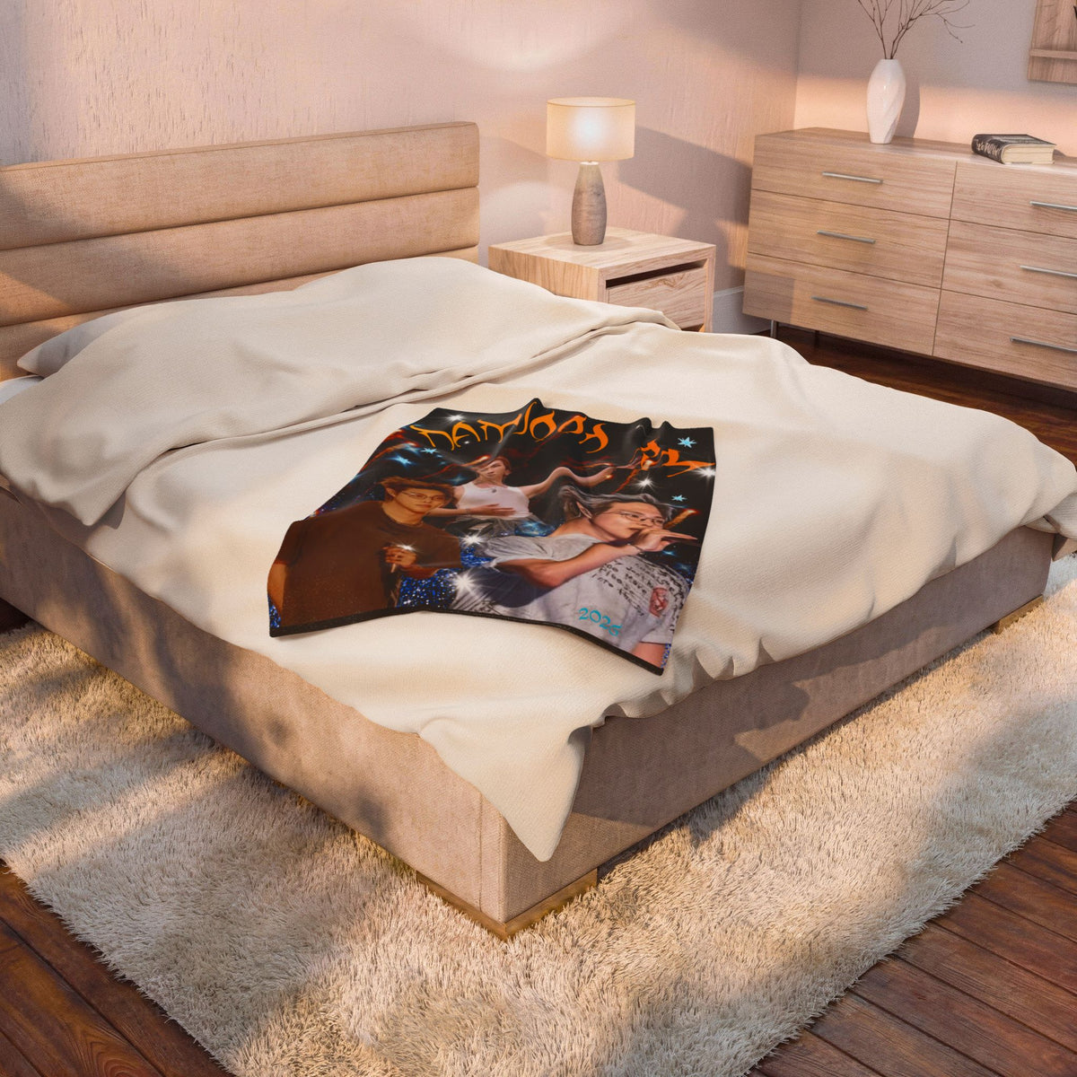 RM Concert Velveteen Plush Blanket — Fan Photo Collage Design