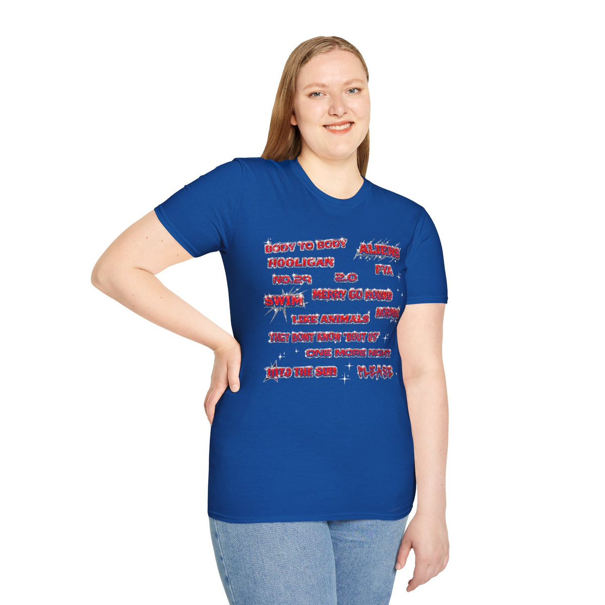 BTS Band Tee — Red  Text Graphic T‑Shirt