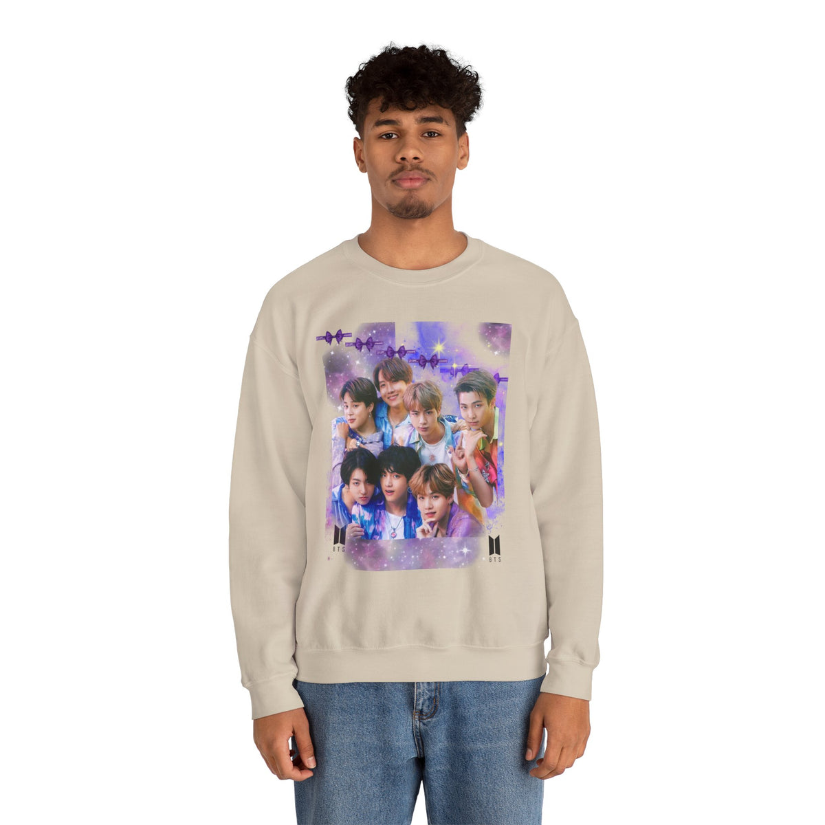 BTS Group Photo Crewneck Sweatshirt — Purple Star Aesthetic