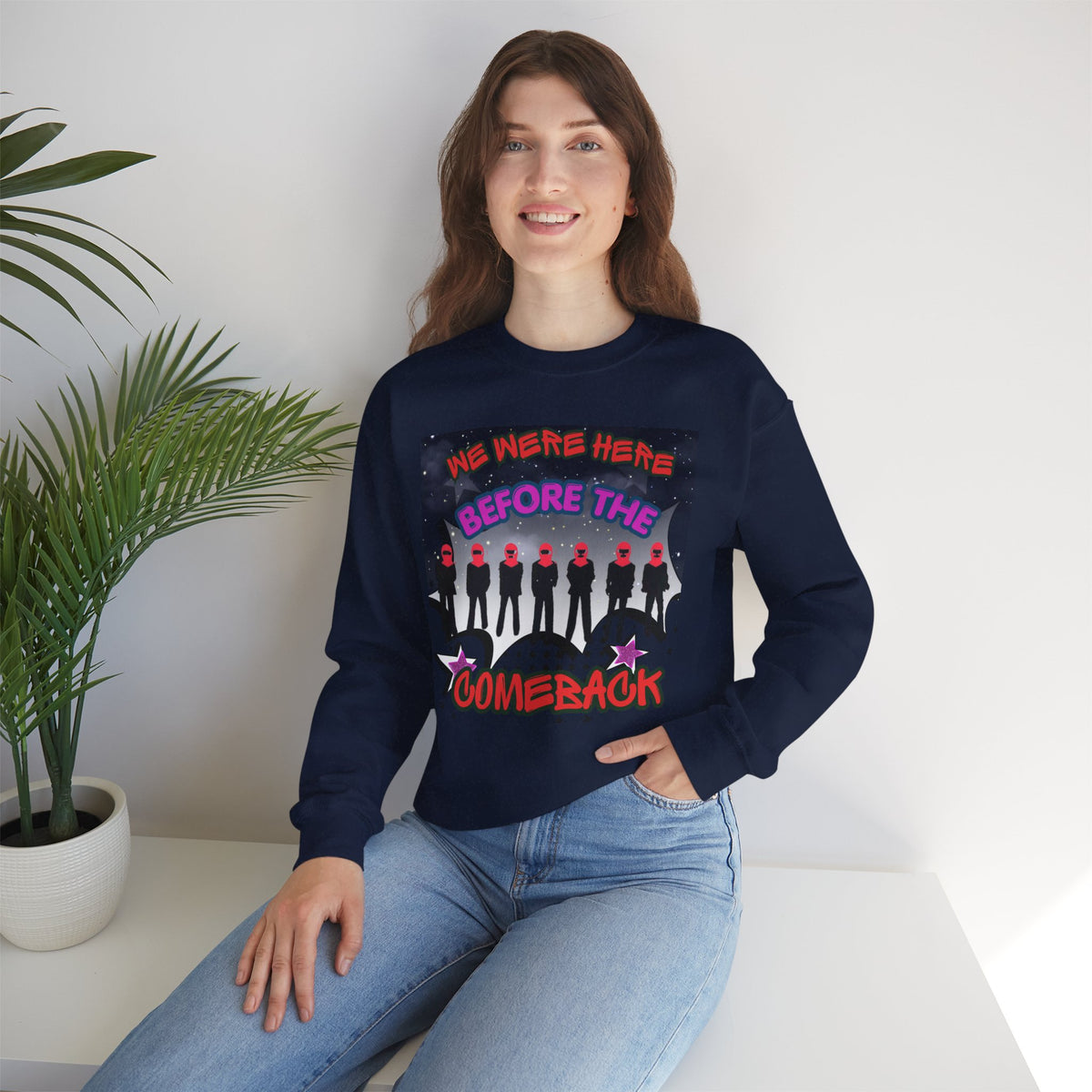 Crewneck Sweatshirt — BTS  the Comeback” Retro Pop Graphic