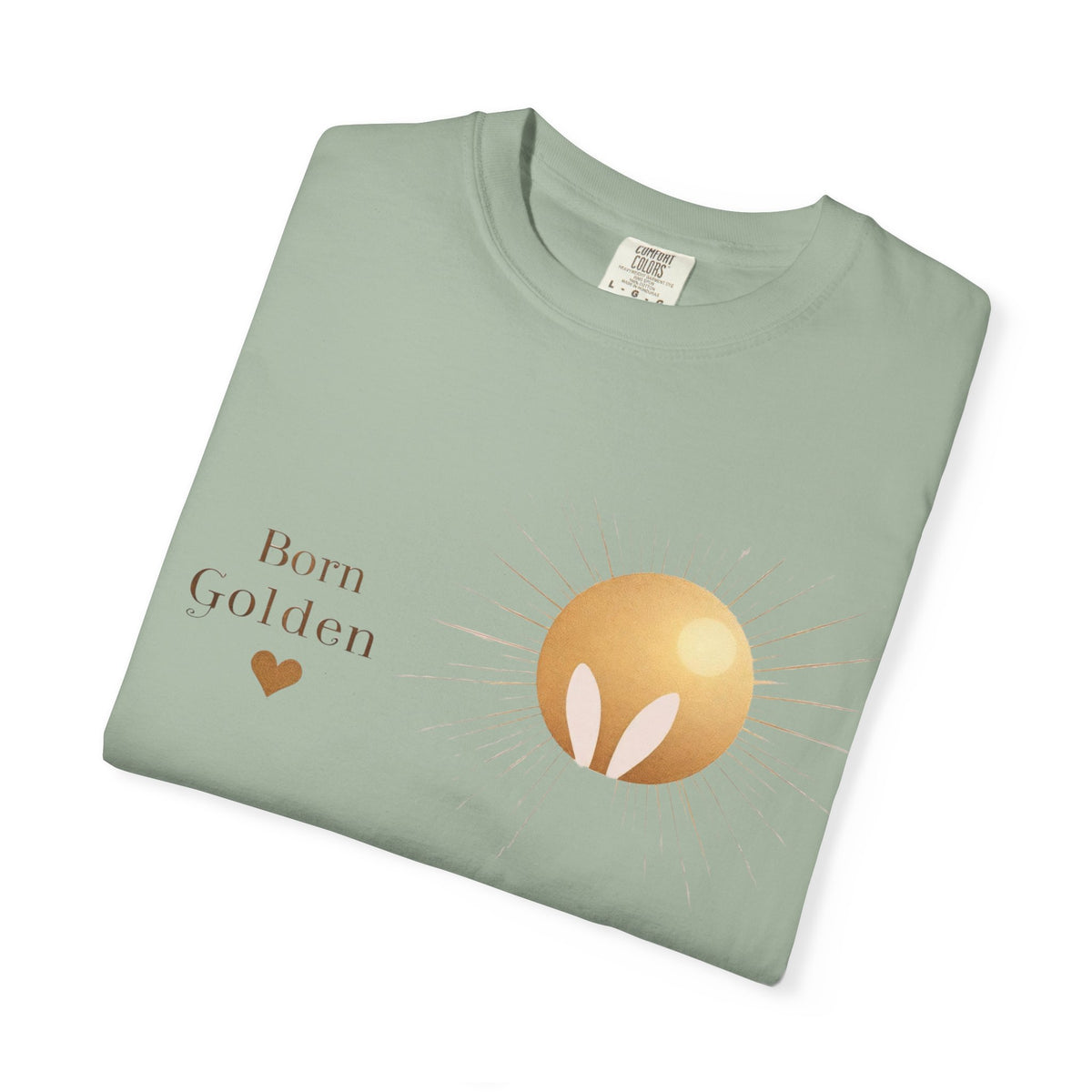 JK Born Golden Tee — Minimal Sun Badge Graphic T-Shirt