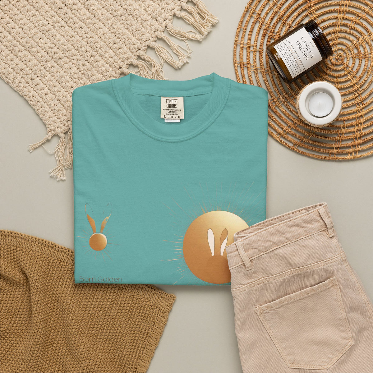 JK Gold Bunny Minimalist T-Shirt