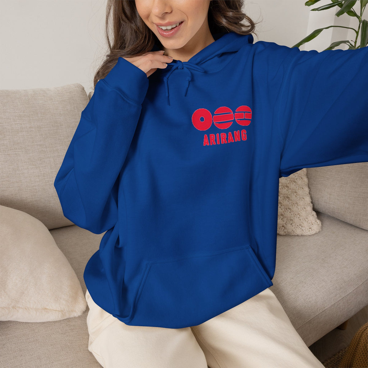 Arirang Logo Hoodie — Minimal BTS Inspired White Pullover