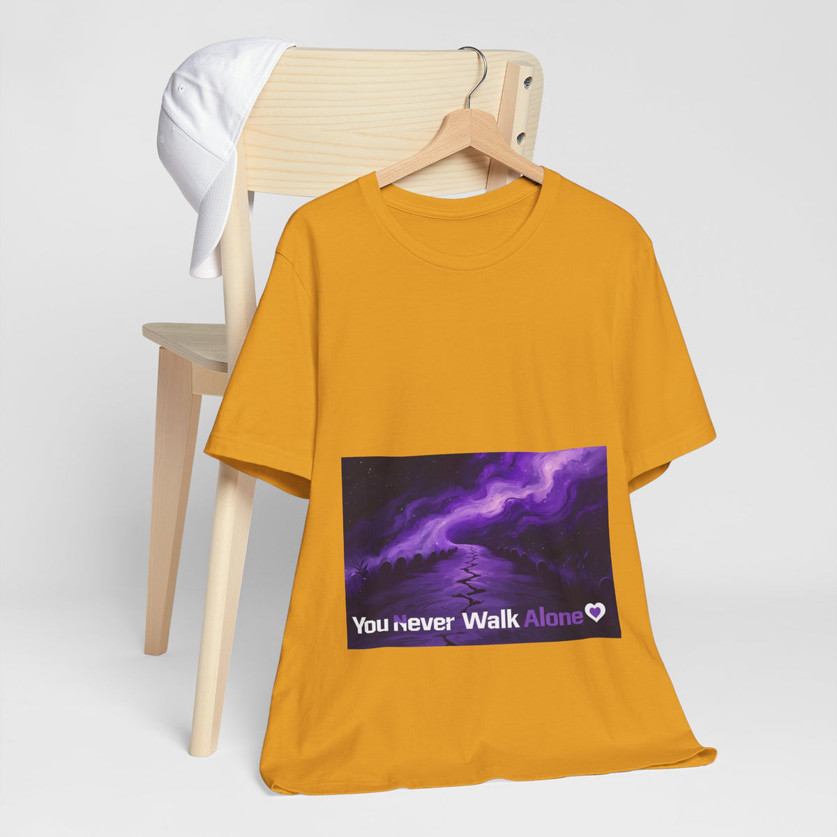 You Never Walk Alone Tee — Purple Nebula Graphic T-Shirt