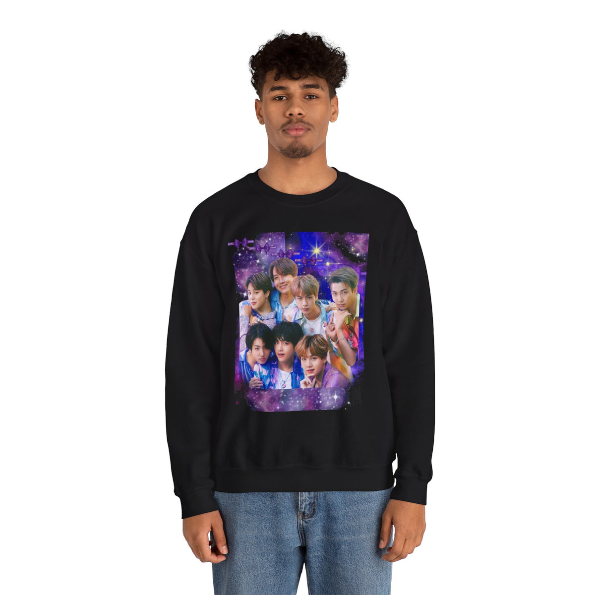 BTS Group Photo Crewneck Sweatshirt — Purple Star Aesthetic
