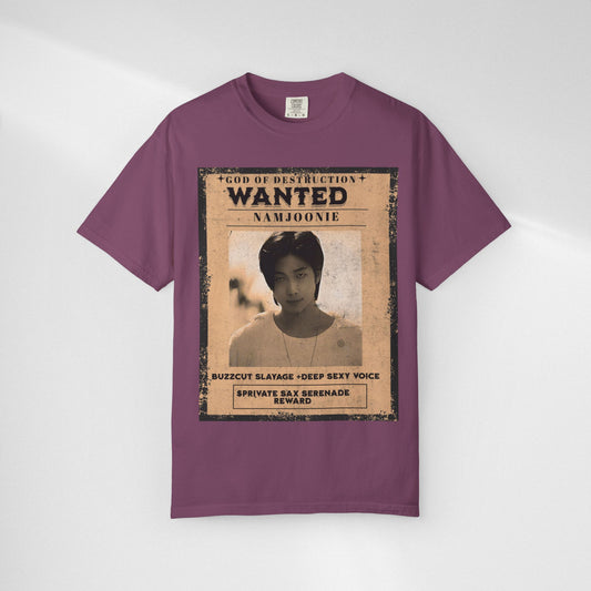 Graphic NamjoonT-Shirt — Vintage 'Wanted' Poster Design