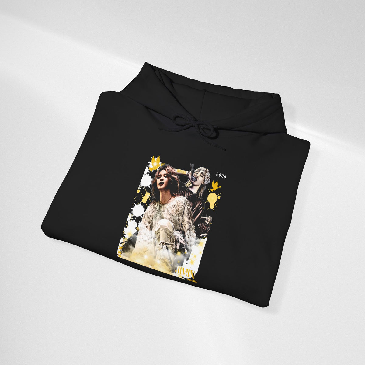 Jimin 95 Hoodie — K-Pop Fan Pullover with Photo Collage Front & Graphic Back