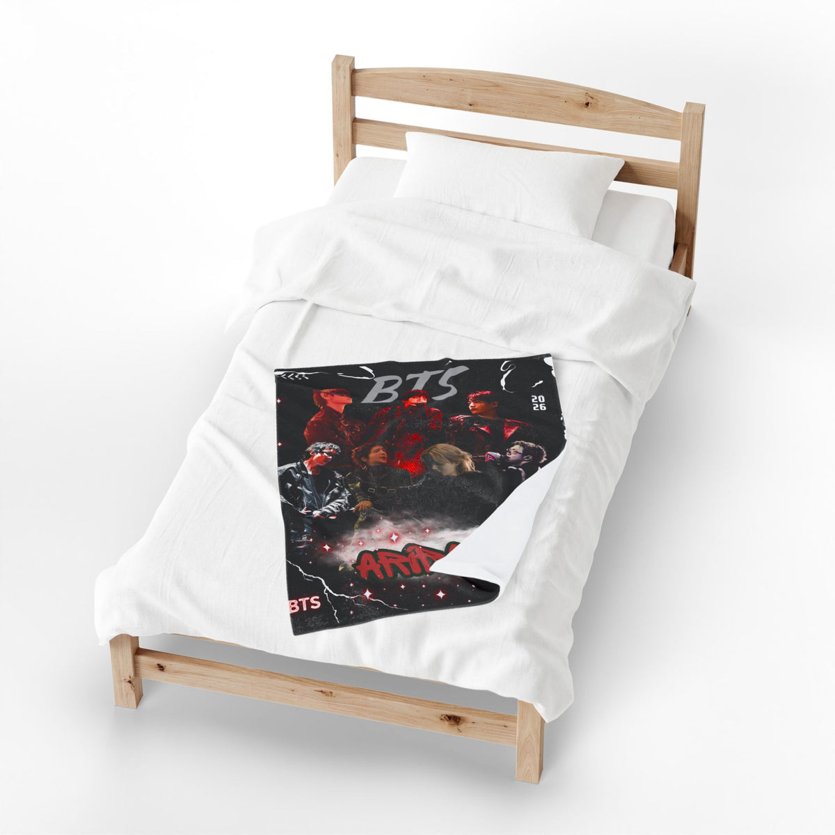 Velveteen Plush Blanket — BTS 'Arirang' Concert Collage Throw