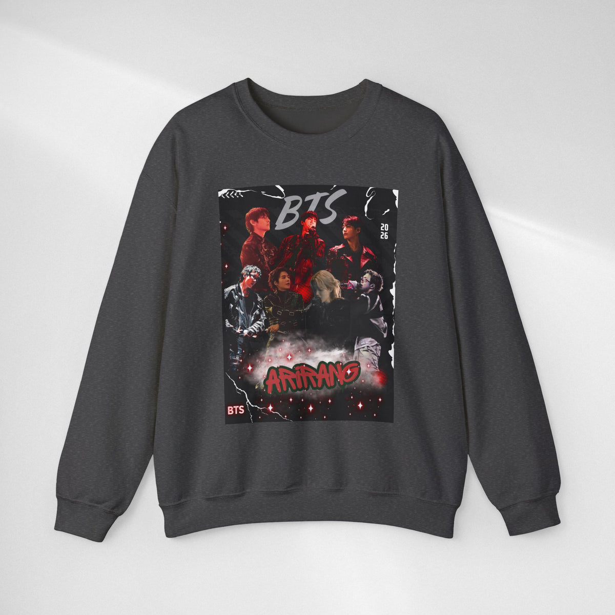 K-Pop Graphic Crewneck Sweatshirt — BTS Aesthetic Fan Design