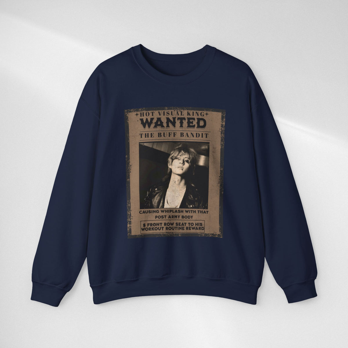 Wanted Poster Crewneck Sweatshirt — Vintage 'Buff Bandit' Graphic