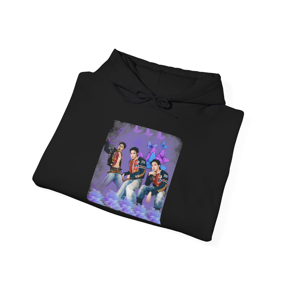 JHOPE Photo Hoodie — Purple Watercolor Floral Crew Sweatshirt