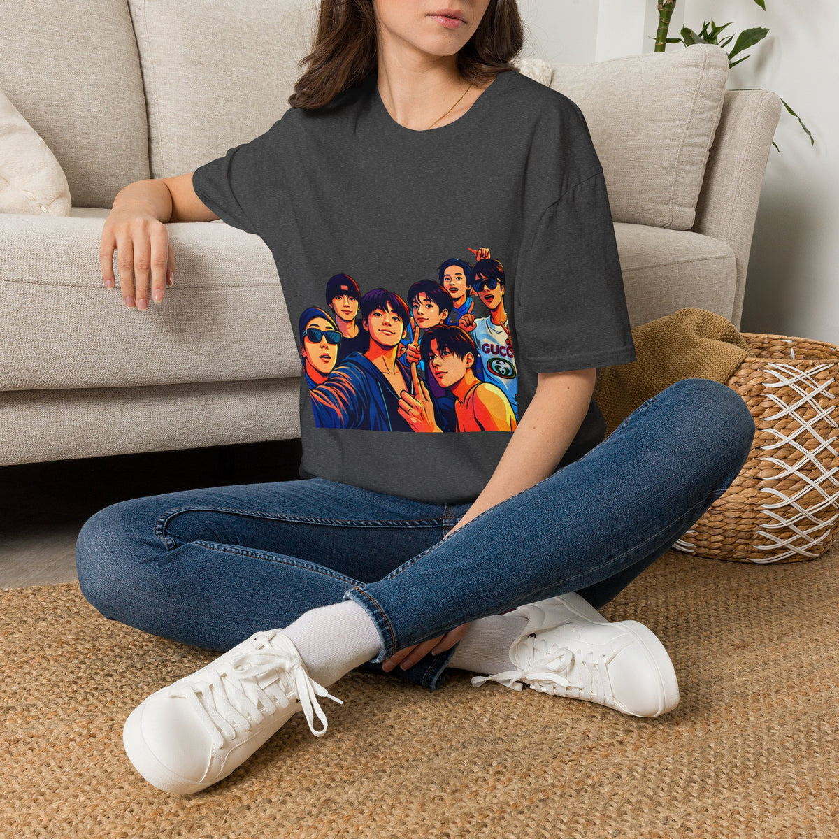 BTS K-Pop Group Photo T-Shirt — Colorful Band Portrait Tee