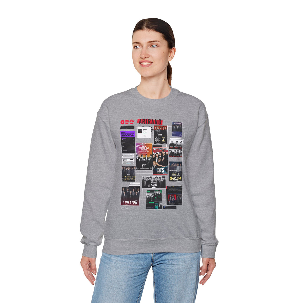 BTS Collage Graphic Crewneck Sweatshirt — Music Poster Design