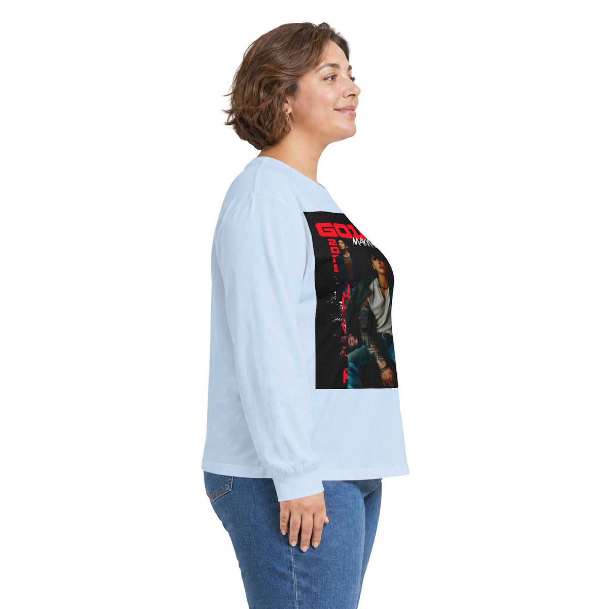 JK Golden Era Long Sleeve Tee — Retro Duo Portrait Graphic