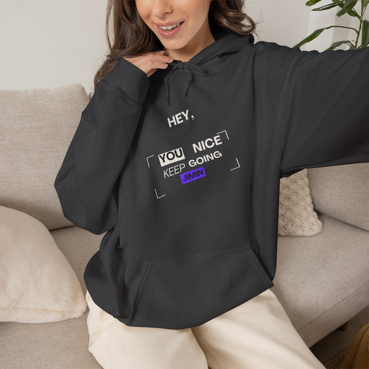 Hey, You Nice — Motivational Graphic Hoodie