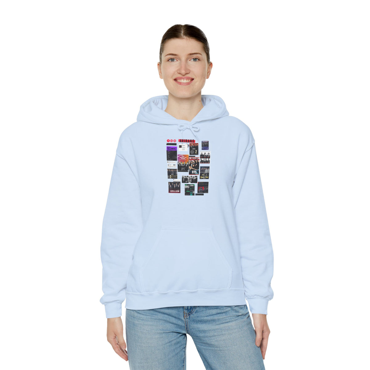 BTS Collage Hoodie — Retro Music Posters Graphic Sweatshirt