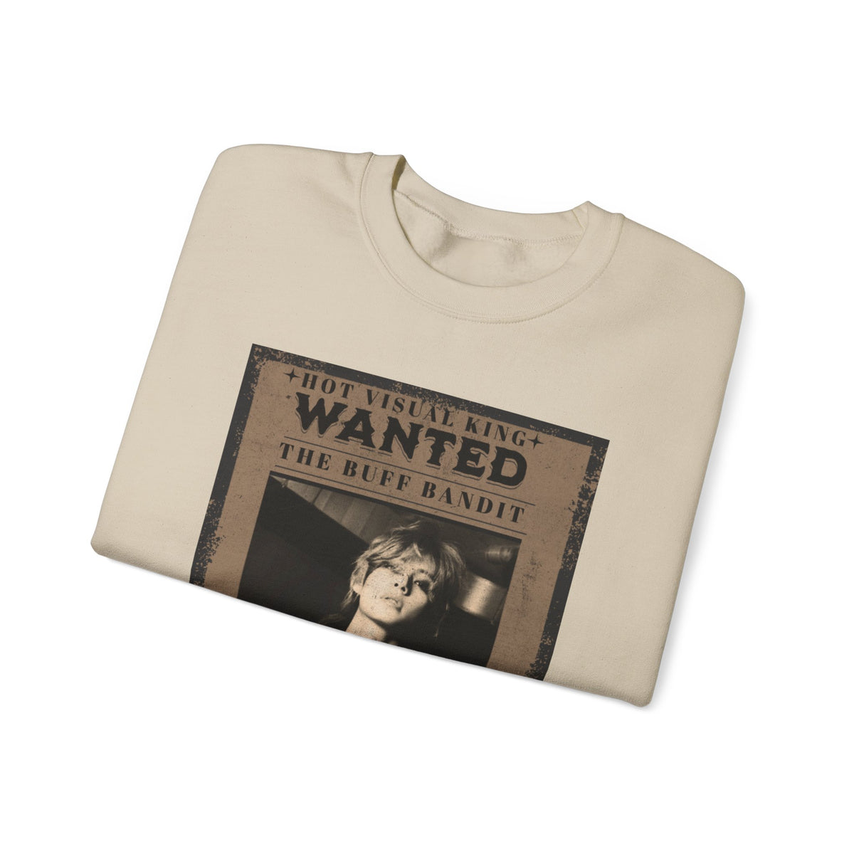 Wanted Poster Crewneck Sweatshirt — Vintage 'Buff Bandit' Graphic