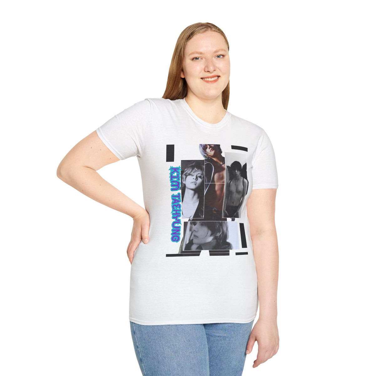 V Photo Collage Tee — Retro K-Pop Inspired Graphic T-Shirt