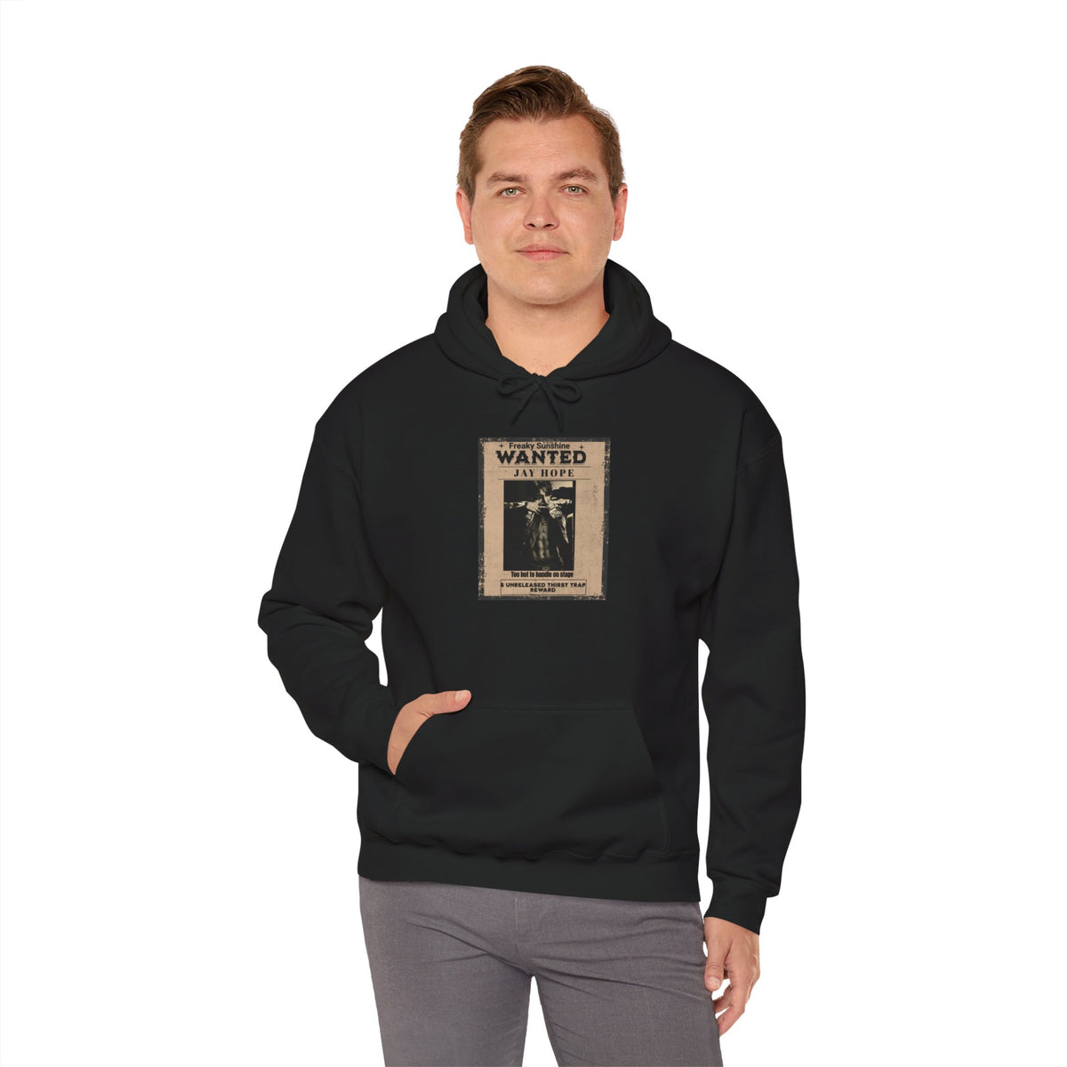 Wanted Poster Hoodie - Vintage 'WANTED: Jay Hope' Graphic Sweatshirt