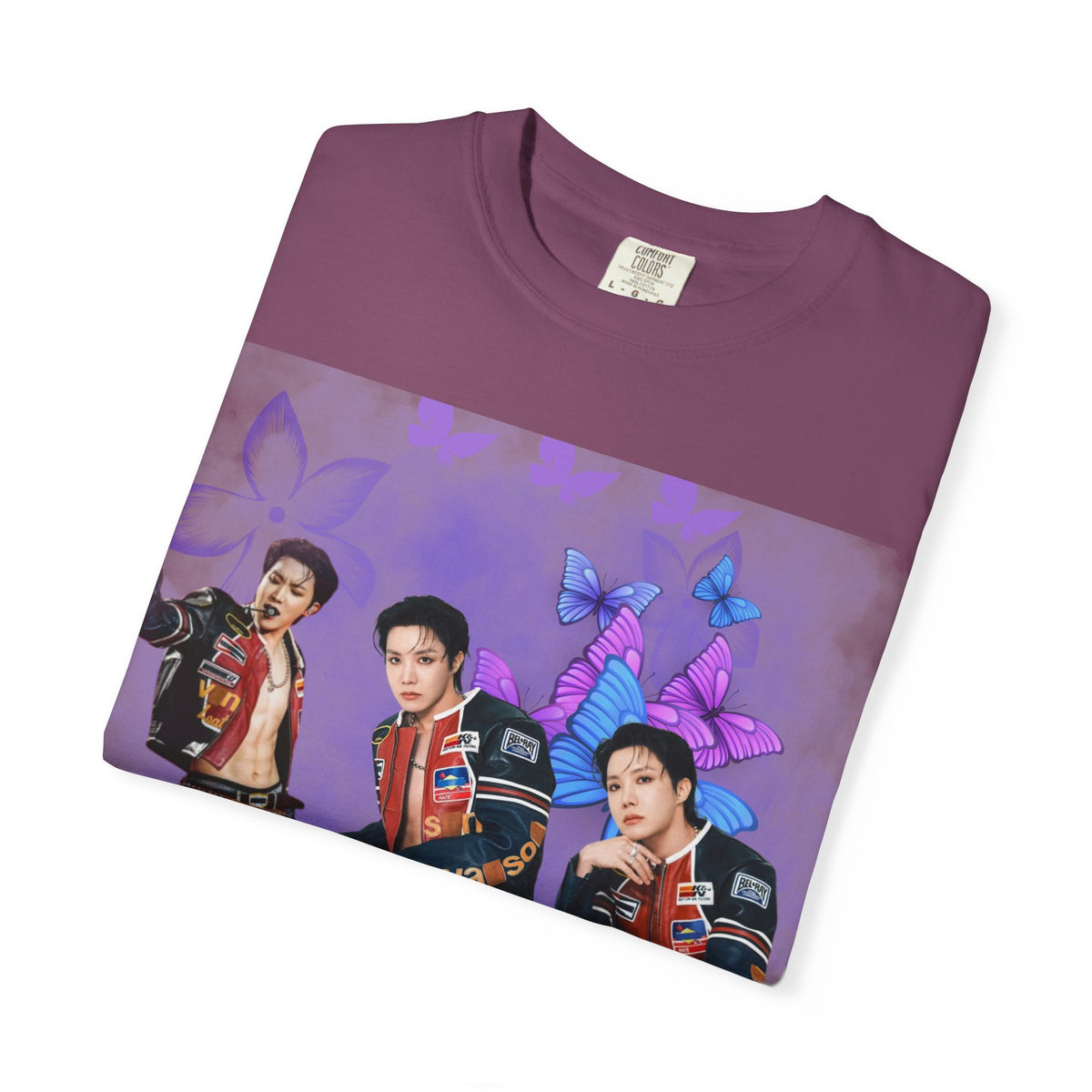 JHOPE Graphic T-Shirt — Purple Floral Portrait Tee