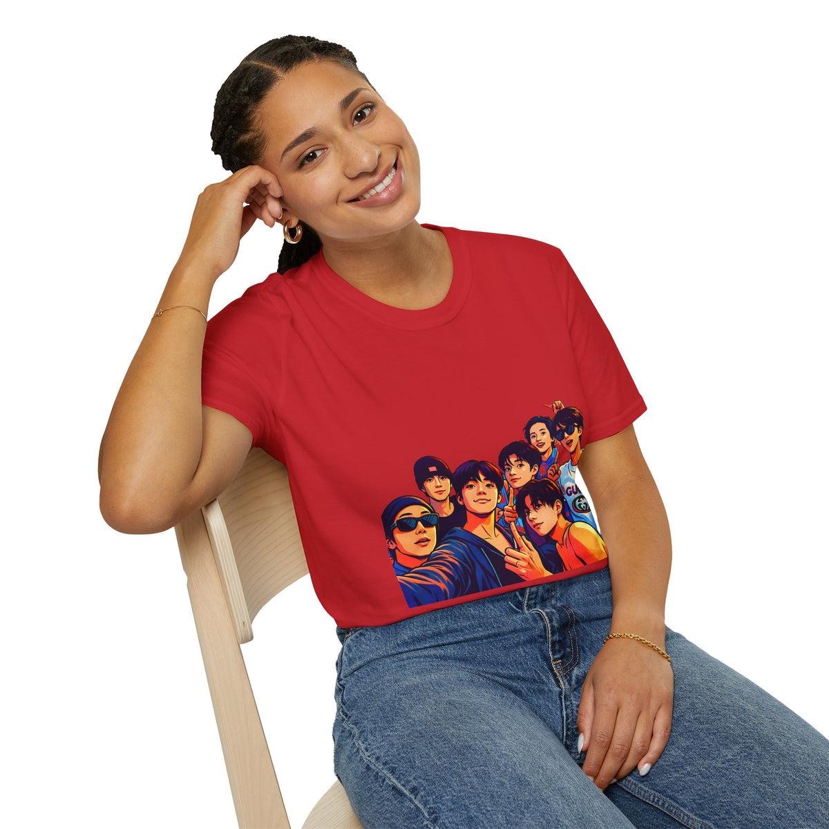 BTS K-Pop Group Photo T-Shirt — Colorful Band Portrait Tee