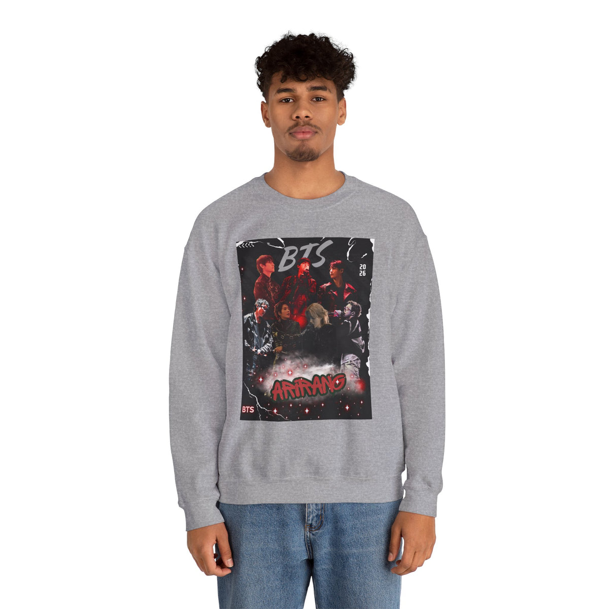 K-Pop Graphic Crewneck Sweatshirt — BTS Aesthetic Fan Design