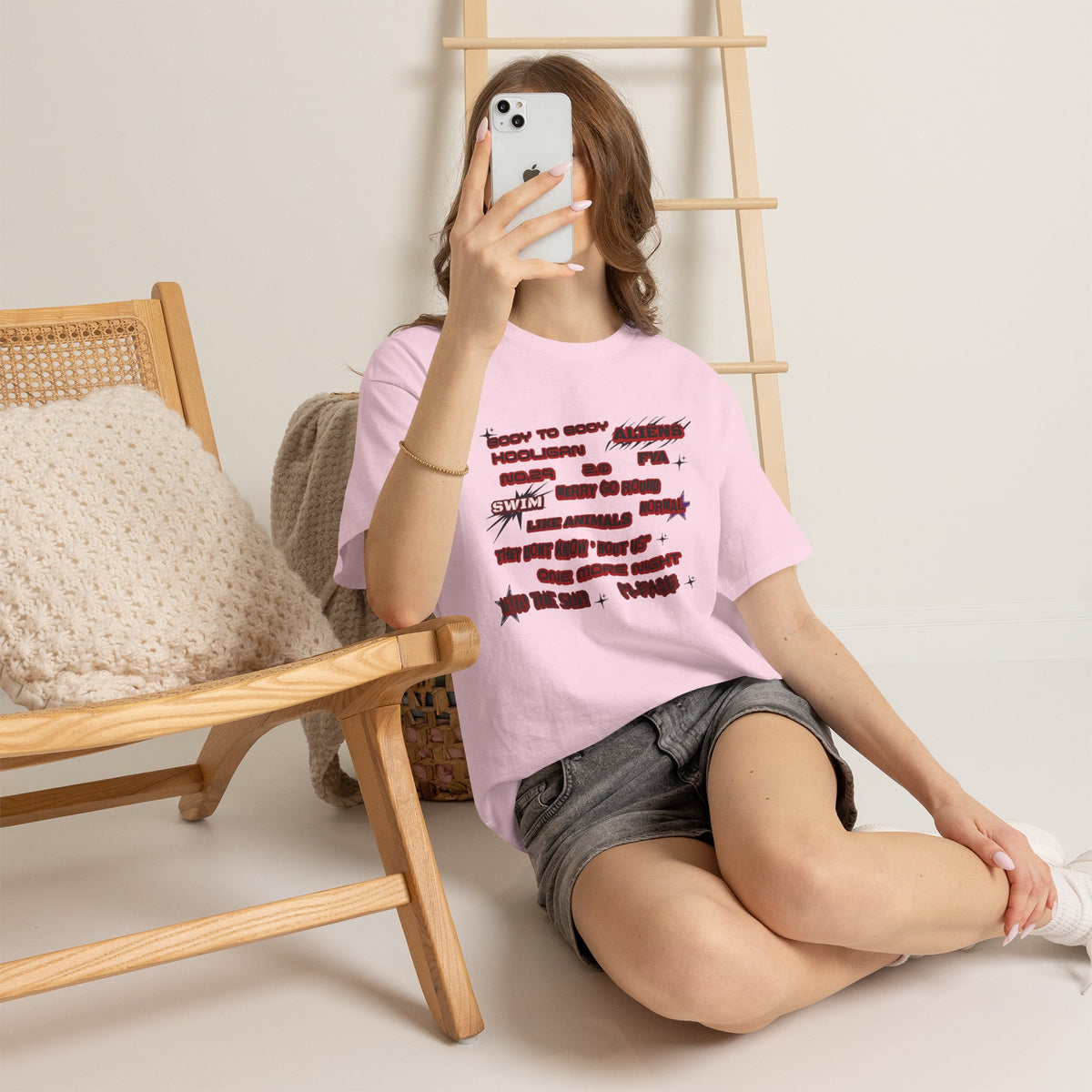 BTS ARIRANG Graphic Tee — Distorted Red Text Band Shirt