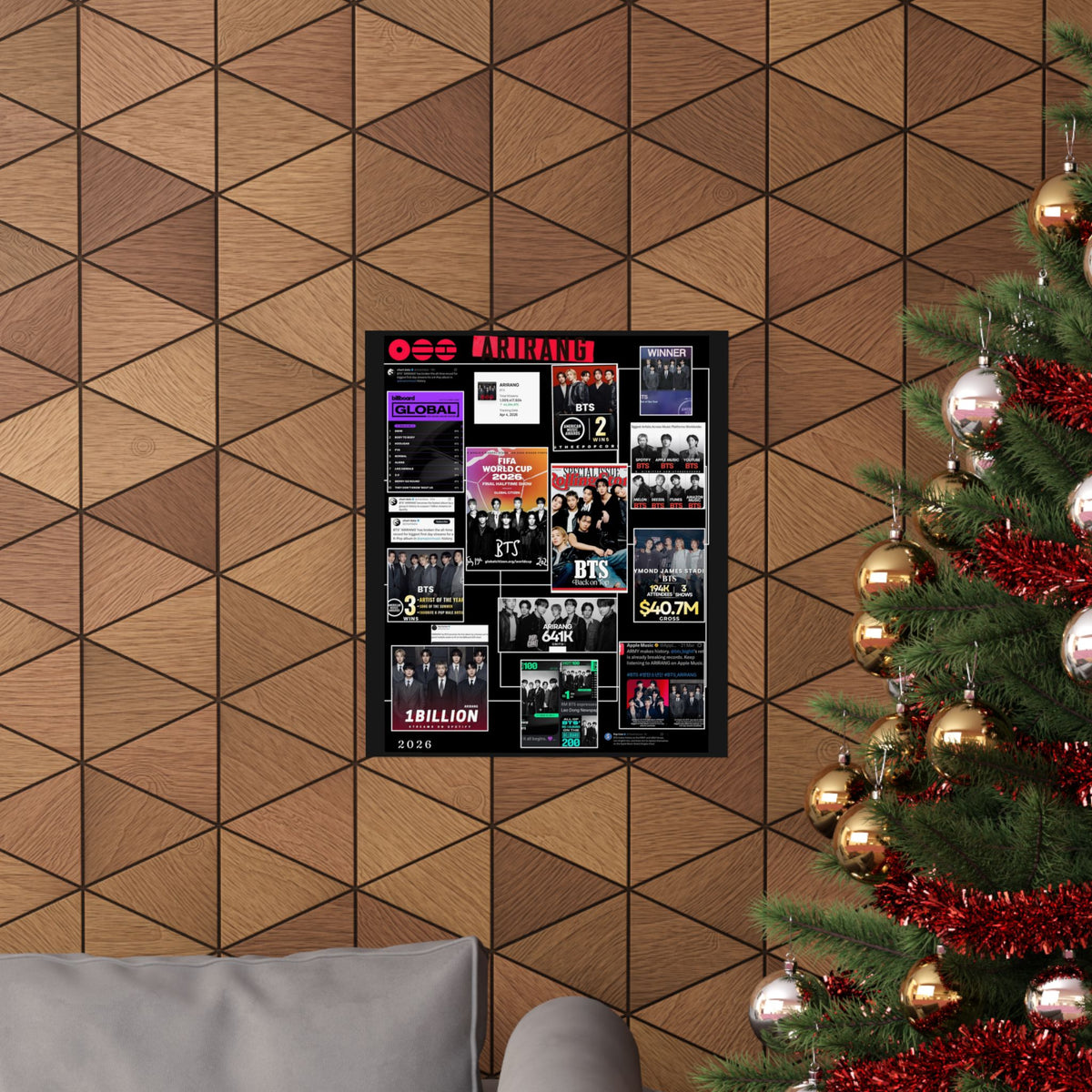 BTS Collage Matte Poster — Vertical BTS Achievement Poster (2026 Highlights)